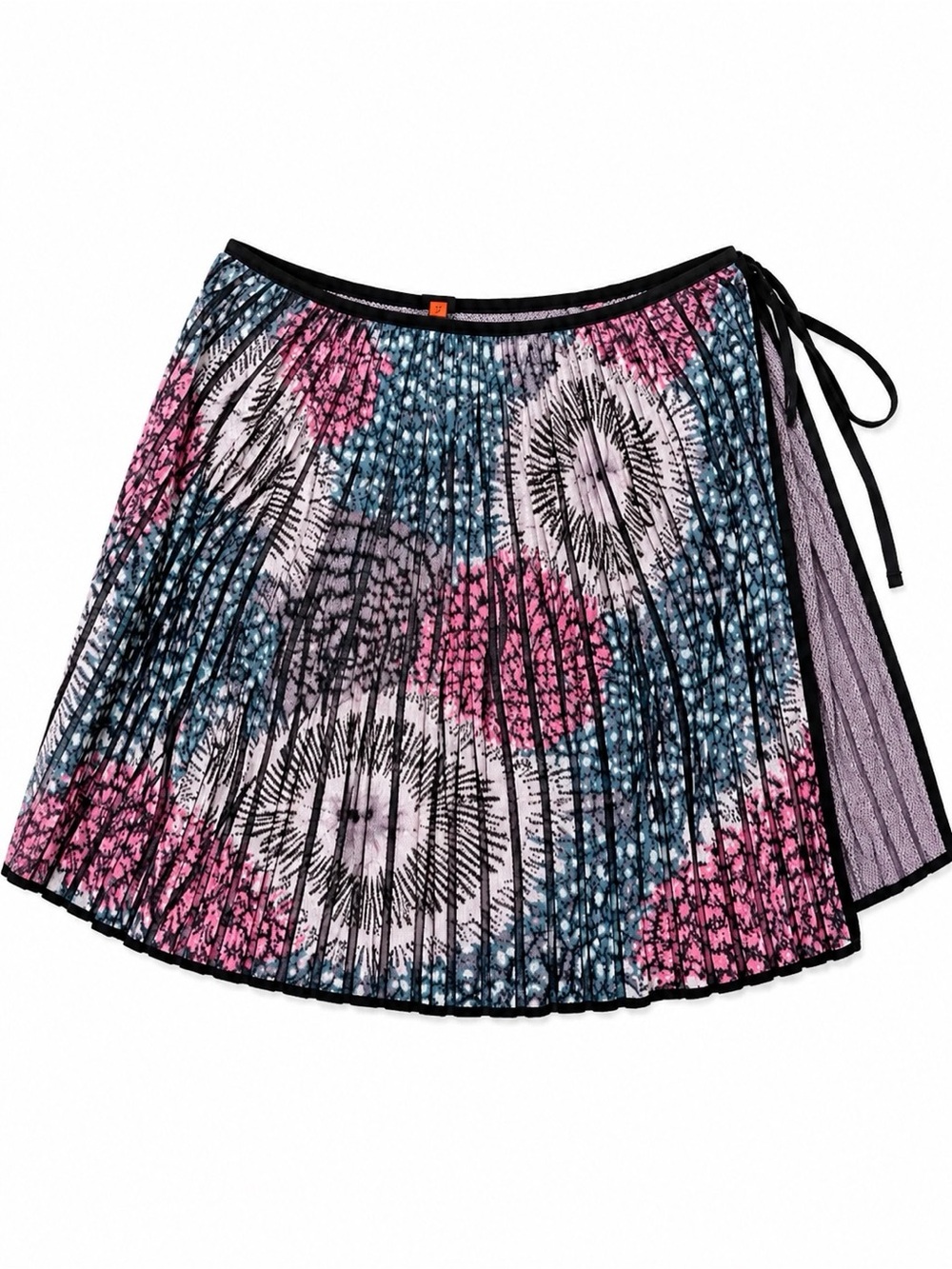Italian Pleated Knit Wrap Skirt Multicolor Abstract - EU 42 - Missoni Style
